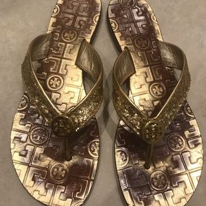 Gold Tori Burch Flats